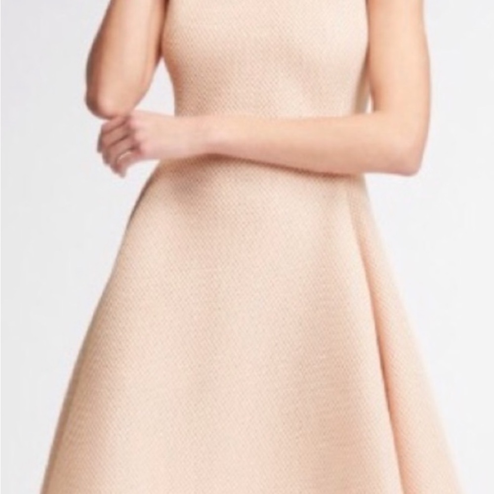 DKNY Peach Fit and Flare Dress perfect for Wedding Guest